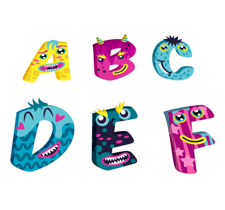 Tapete vinílico criança com letras do alfabeto - TenStickers