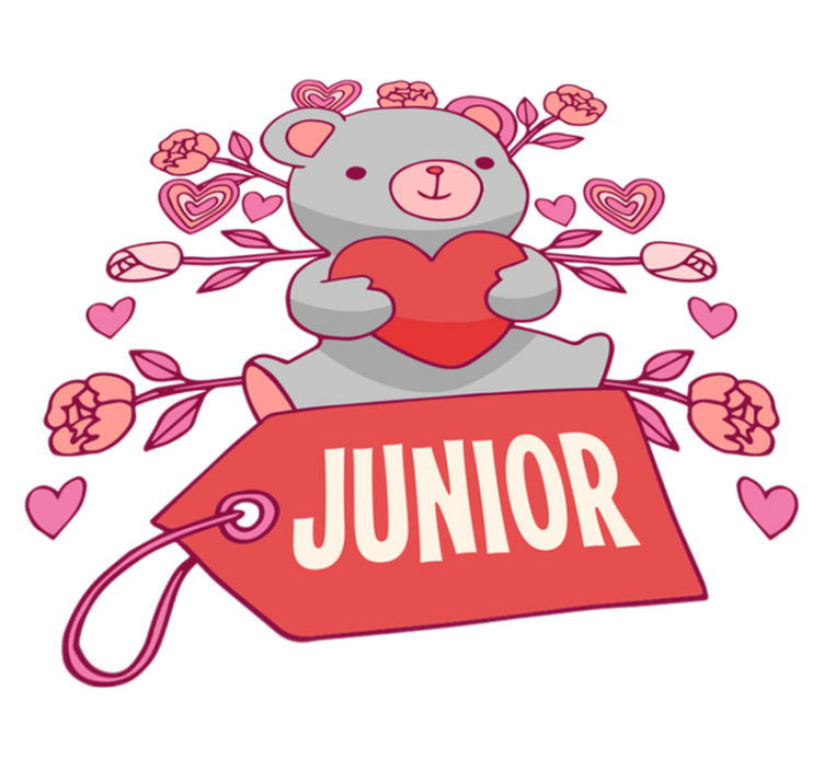 Tapete vinílico criança urso coração e nome - TenStickers