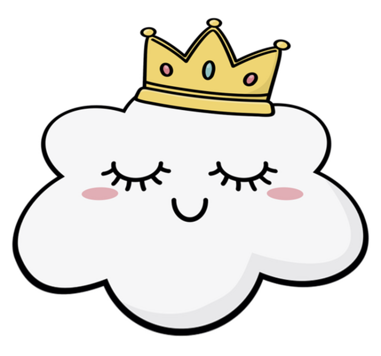 Tapete vinílico criança nuvens coroadas - TenStickers