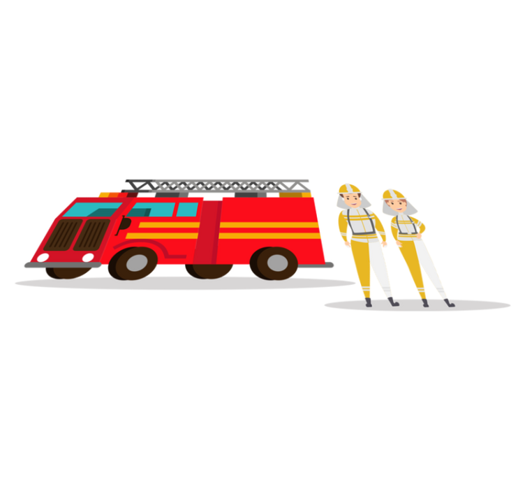 Tapete vinílico criança carro de bombeiro - TenStickers