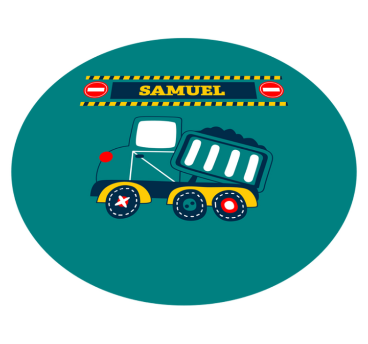 Tapete vinílico criança caminhão de construção personalizado - TenStickers