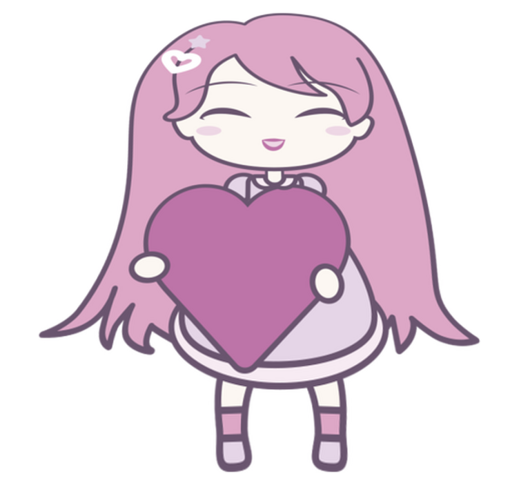 Tapete vinílico criança menina anime trazendo amor - TenStickers