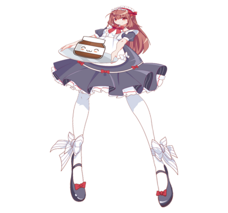 Tapete vinílico criança menina anime com nutella - TenStickers