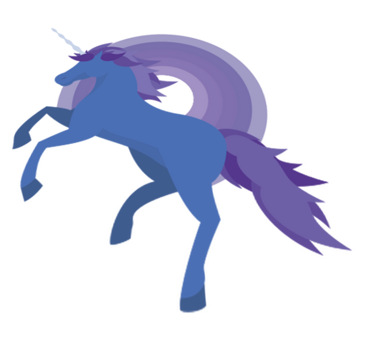 Tapete vinílico criança unicórnio azul e roxo - TenStickers