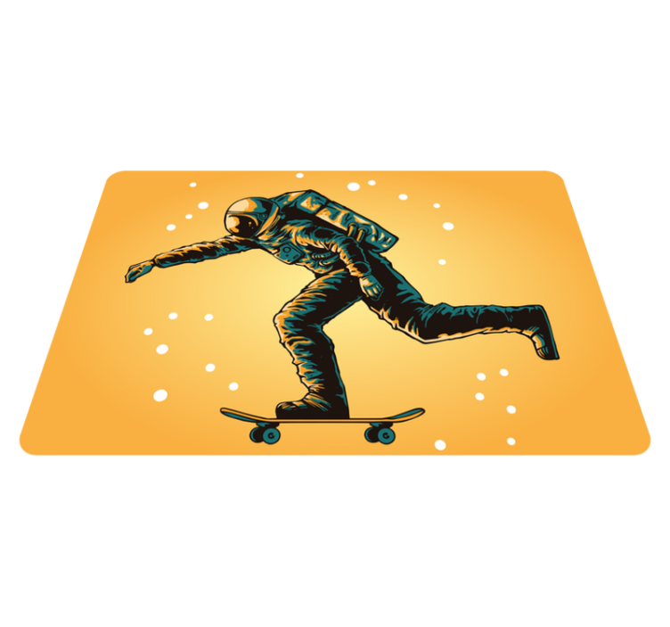 Tapete vinílico criança astronauta andando de skate - TenStickers