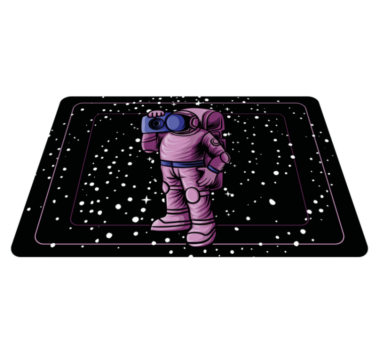 Tapete vinílico criança astronauta com fita de rádio - TenStickers