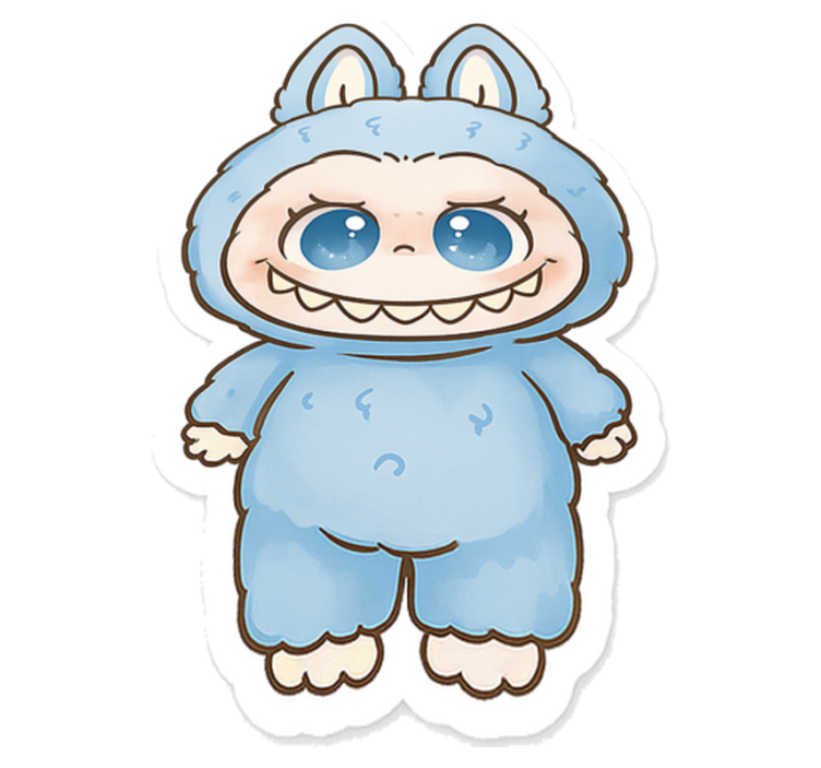 Tapete vinílico criança boneco monstro azul - TenStickers