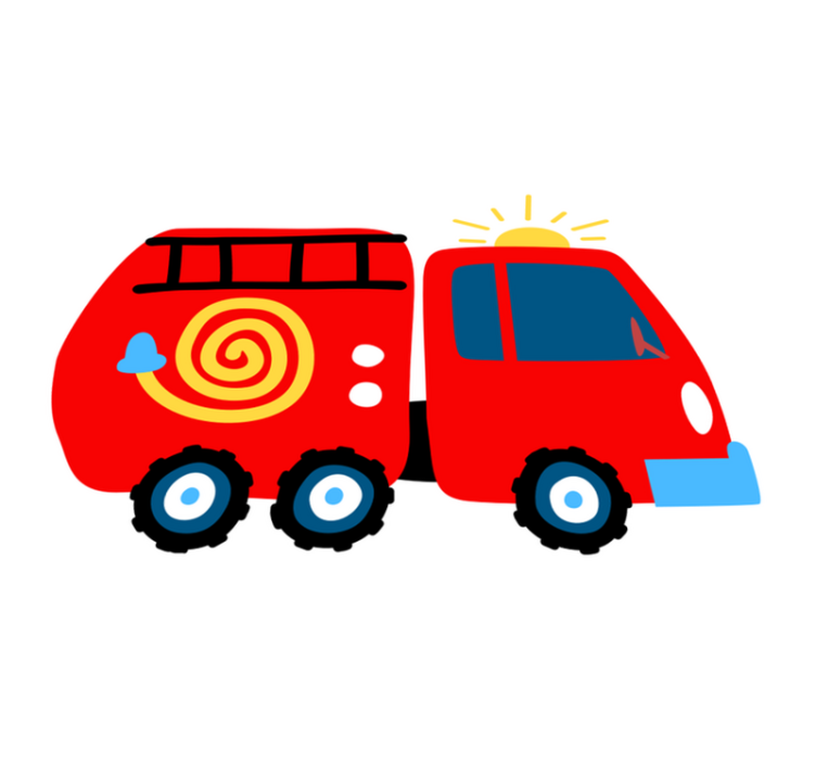 Tapete vinílico criança veículo vermelho brincalhão - TenStickers