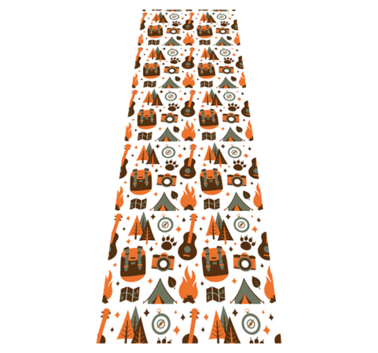 Tapete vinílico quarto montanhas urso madeira fogo - TenStickers