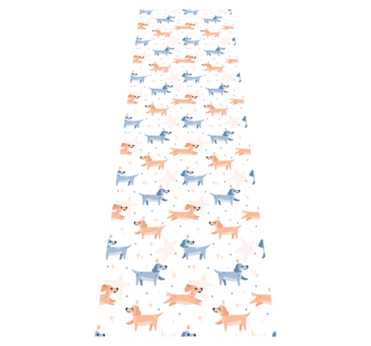 Tapete vinílico quarto cães fofos com coroa - TenStickers