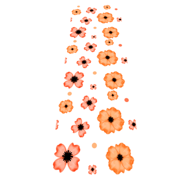 Tapete vinílico quarto padrão aquarela laranja e rosa - TenStickers