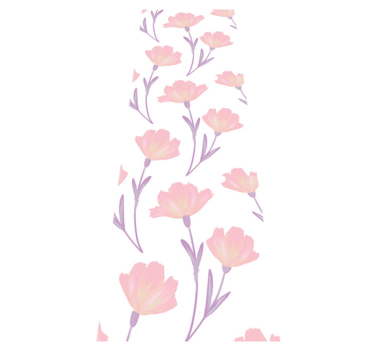 Tapete vinílico quarto padrão minimalista flores silvestres - TenStickers