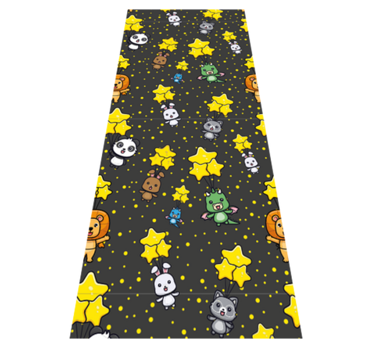 Tapete vinílico quarto com animais fofos em balões - TenStickers