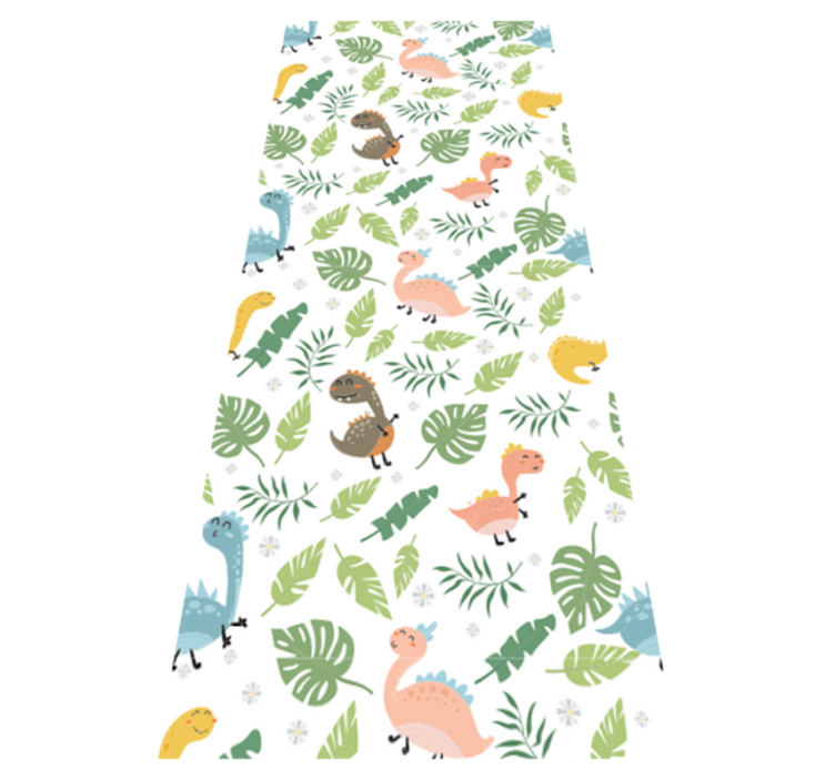 Tapete vinílico quarto floresta pastel com dinossauros - TenStickers