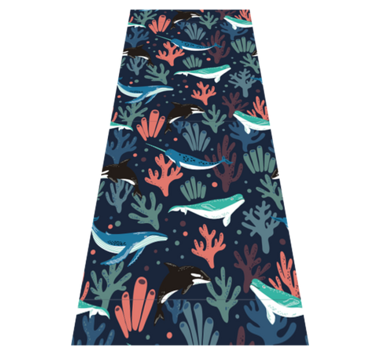 Tapete vinílico quarto animais marinhos vibrantes azul - TenStickers