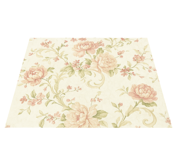 Tapete vinílico quarto floral vintage rosa claro - TenStickers
