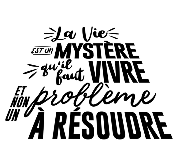 Tapete vinílico quarto a vida é um mistério - TenStickers