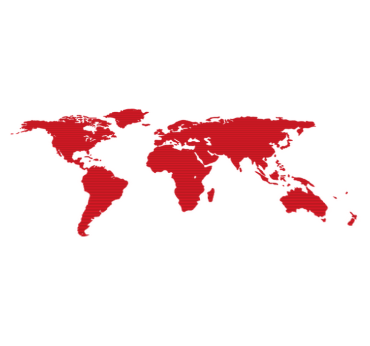 Tapete vinílico quarto mapa-múndi linhas vermelhas - TenStickers