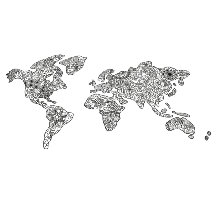 Tapete vinílico quarto mapa de mandala - TenStickers