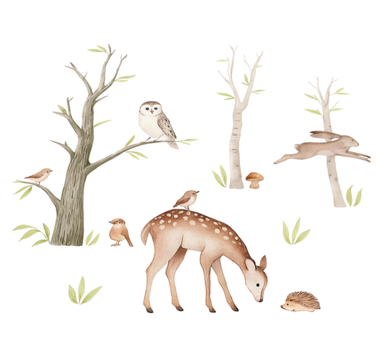 Tapete vinílico quarto floresta tranquila de outono - TenStickers