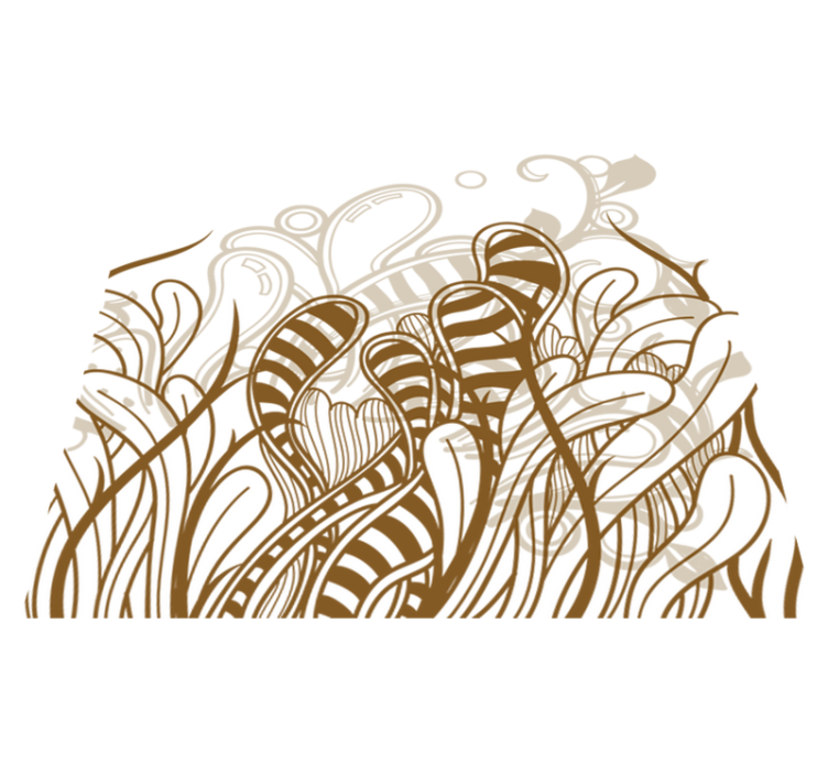 Tapete vinílico quarto com plantas abstratas decorativas - TenStickers