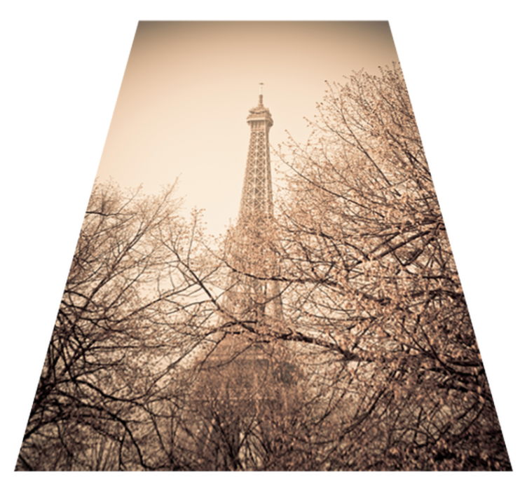 Tapete vinílico quarto torre eiffel com árvores - TenStickers