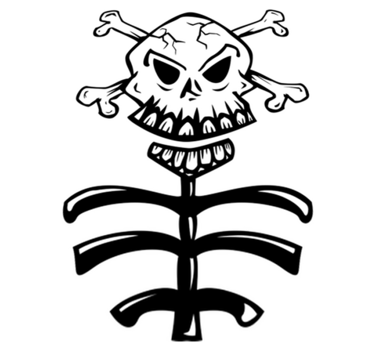 Tapete vinílico quarto caveira e tronco - TenStickers