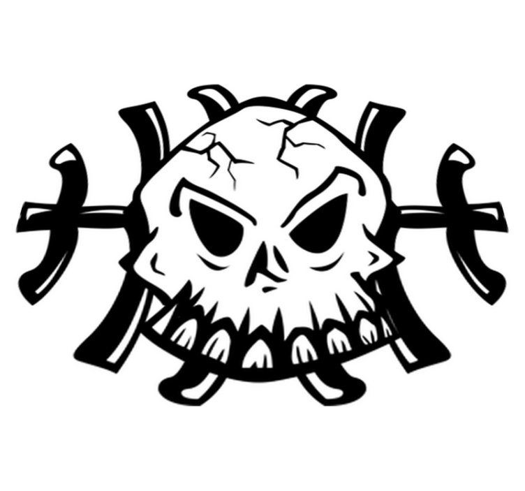 Tapete vinílico quarto logo de caveira decorativo - TenStickers