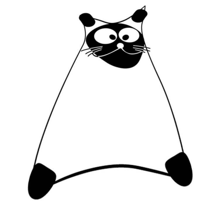 Tapete vinílico quarto gato com traços brancos - TenStickers