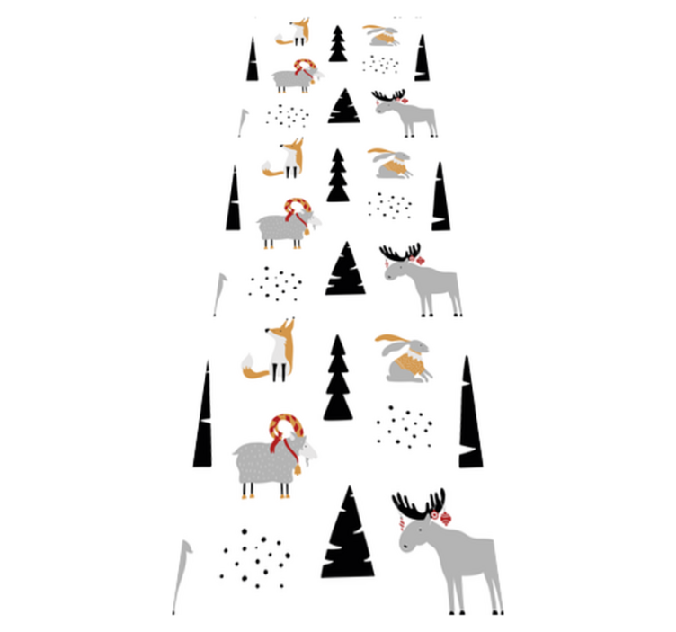 Tapete vinílico quarto com estampa de animais de inverno - TenStickers