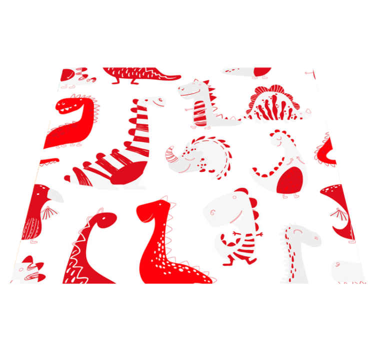 Tapete vinílico quarto esboços vermelhos de dinossauros - TenStickers