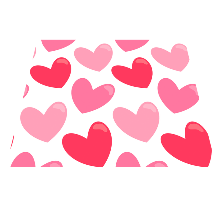 Tapete vinílico quarto corações grandes em formato - TenStickers