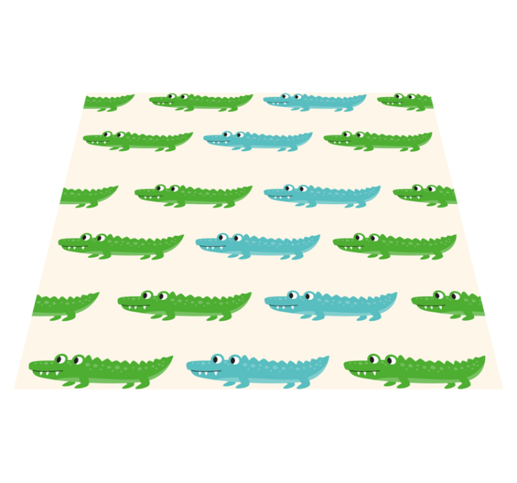 Tapete vinílico quarto crocodilo verde e azul - TenStickers