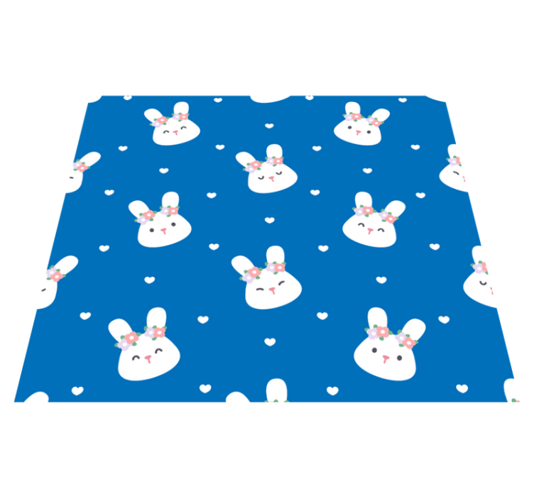 Tapete vinílico quarto coelhos fofos em fundo azul - TenStickers