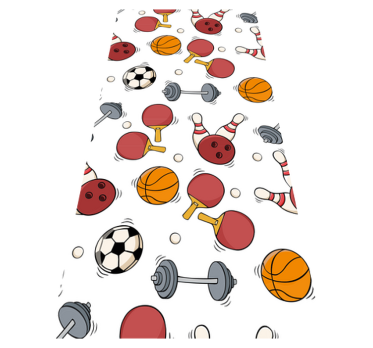 Tapete vinílico quarto estilo doodle de esportes - TenStickers