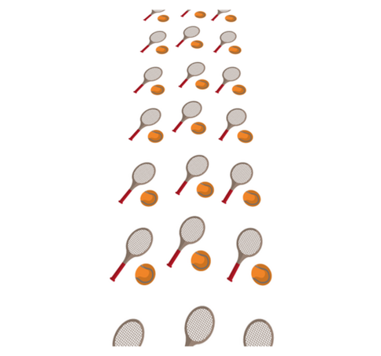 Tapete vinílico quarto raquetes com bolas laranja - TenStickers