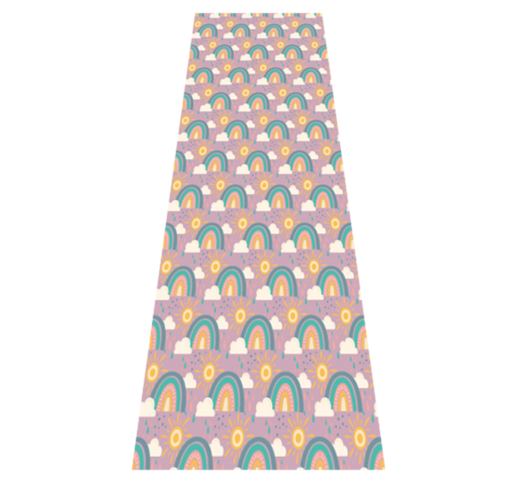 Tapete vinílico quarto com padrão fofo de sol e arco-íris - TenStickers