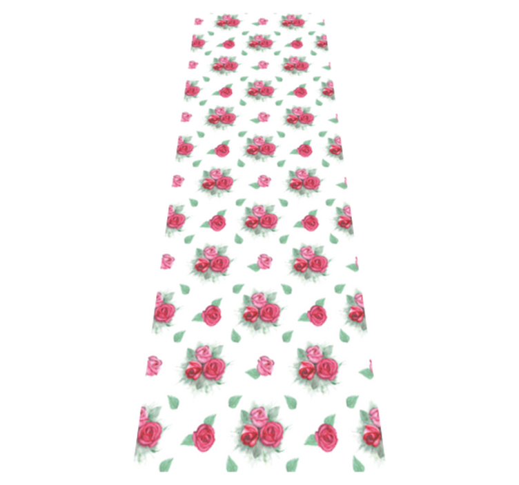 Tapete vinílico quarto com padrão de rosas rosas e vermelhas - TenStickers