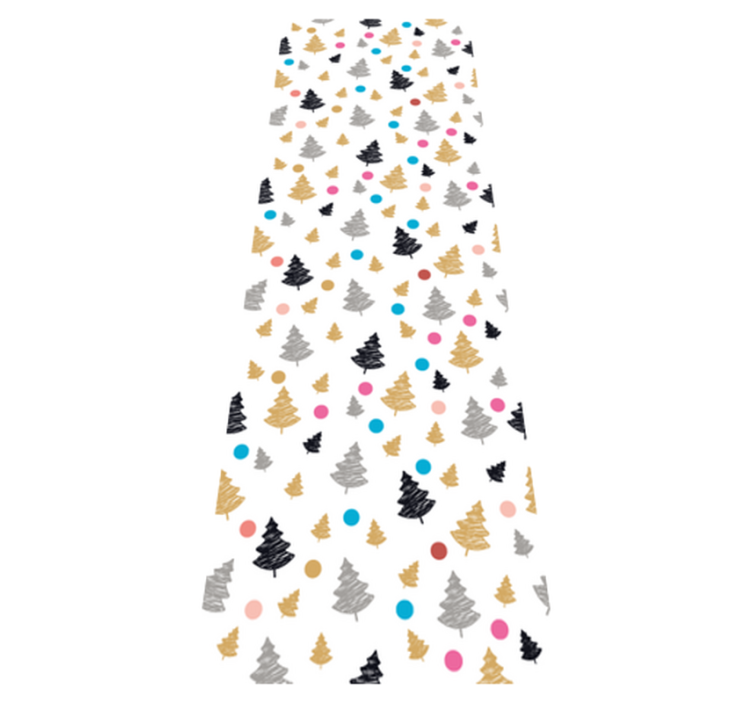 Tapete vinílico quarto com pontos coloridos e árvores - TenStickers