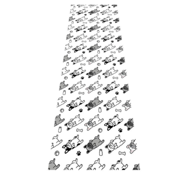 Tapete vinílico quarto padrão de cães preto e cinza - TenStickers