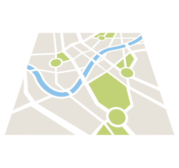 Tapete vinílico infantis playground do mapa da cidade - TenStickers