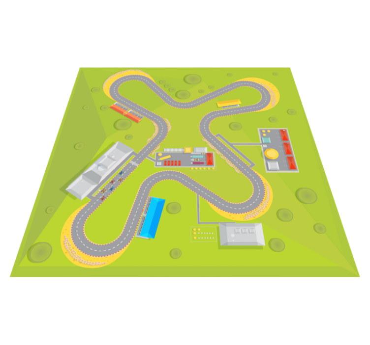 Tapete de vinil infantil pista de carros - TenStickers