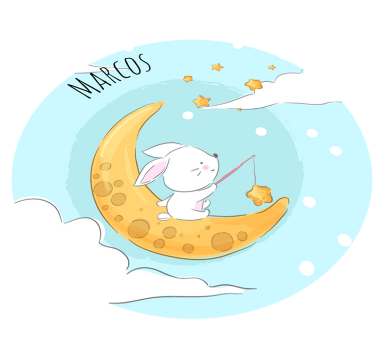 Tapete de vinil personalizável com lua e estrelas - TenStickers