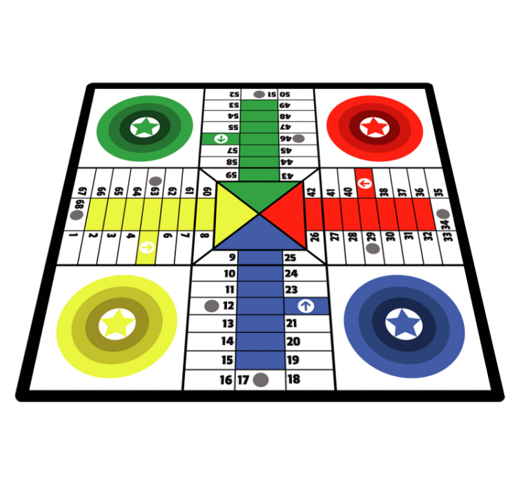 Tapete de vinil de jogo de tabuleiro de parchis deslumbrante - TenStickers