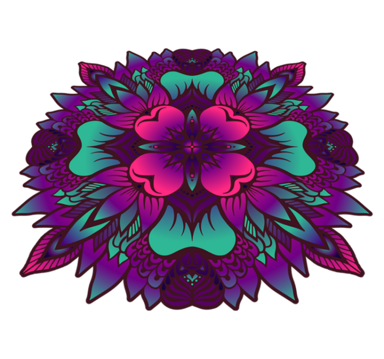 Tapete de vinil Mandala floral lilás e roxo - TenStickers