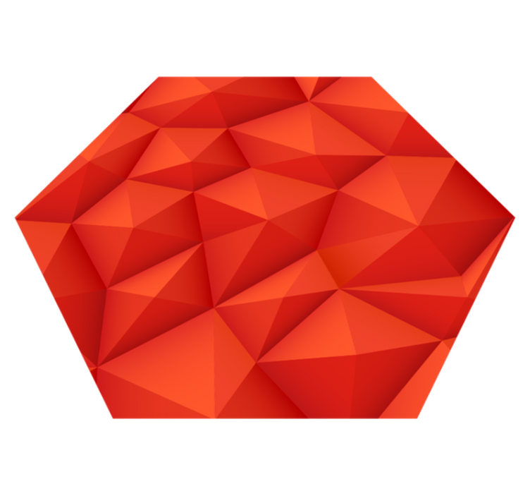 Tapete vinílico hexagonal vermelho  - TenStickers