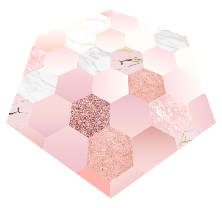 Tapete em vinil hexagonal rosa - TenStickers