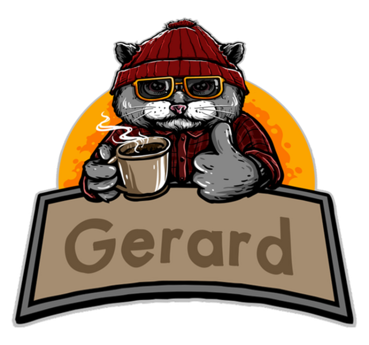 Tapete de vinil vintage gato personalizável  - TenStickers