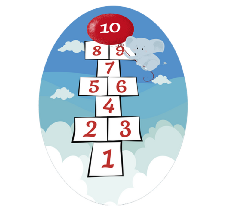 Tapete de vinil infantil oval jogo da macaca - TenStickers