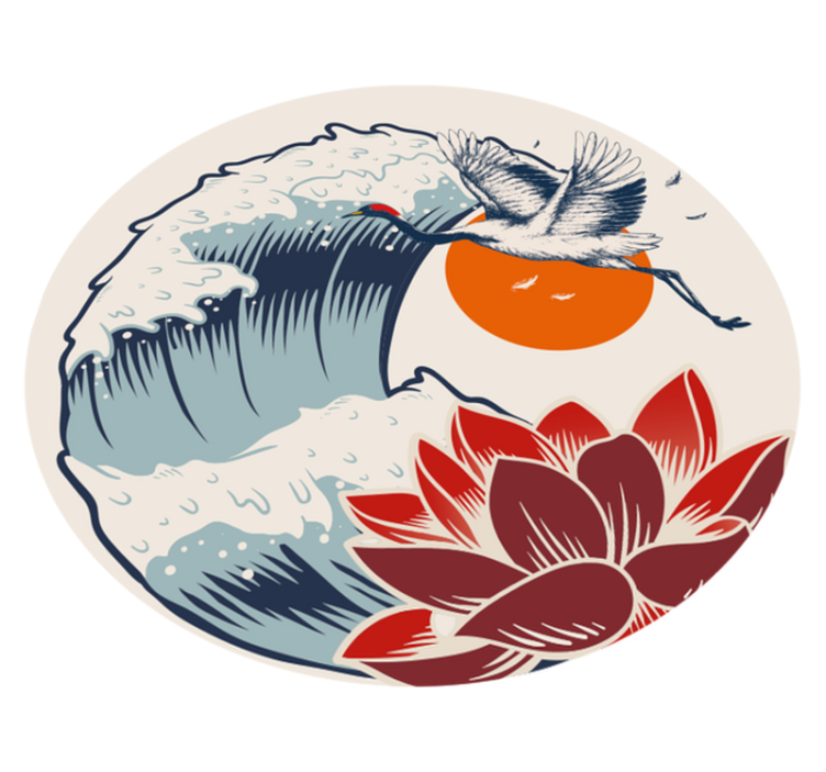 Tapete de vinil moderno Grande onda de kangawa - TenStickers